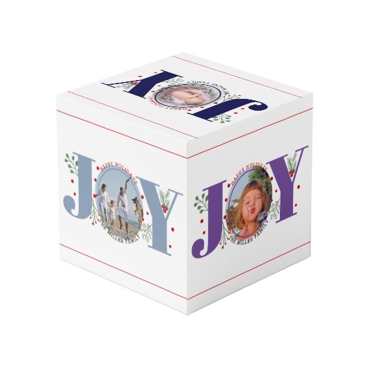 Prettige feestdagen Vreugde en bessen Kubus (Achter hoekig)