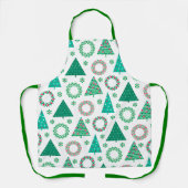 prettige feestdagen | Vroege kerstbomen Schort (Voorkant)