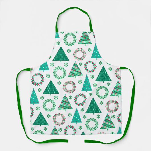 prettige feestdagen | Vroege kerstbomen Schort (Voorkant)