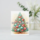 prettige feestdagen | Vroegere kerstboom Briefkaart (Staand voorkant)