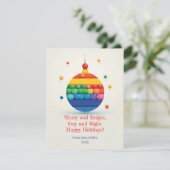 Prettige feestdagen Vrolijk en helder, Gay en Rech Feestdagenkaart (Staand voorkant)