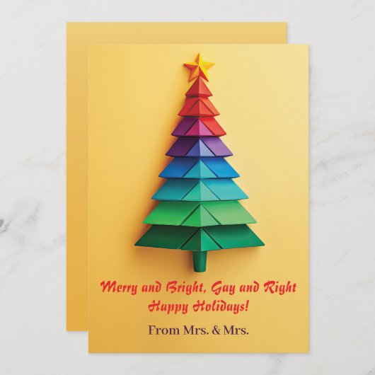 Prettige feestdagen Vrolijk en helder, Gay en Rech Feestdagenkaart (Voorkant / Achterkant)