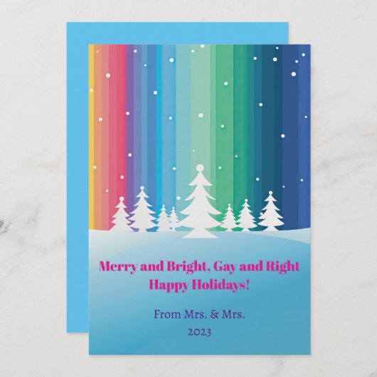 Prettige feestdagen Vrolijk en helder, Gay en Rech Feestdagenkaart (Voorkant / Achterkant)