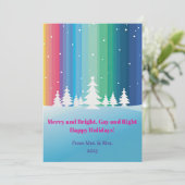 Prettige feestdagen Vrolijk en helder, Gay en Rech Feestdagenkaart (Staand voorkant)