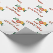 Prettige feestdagen Vrolijk kerstbollen Cadeaupapier (Hoek)