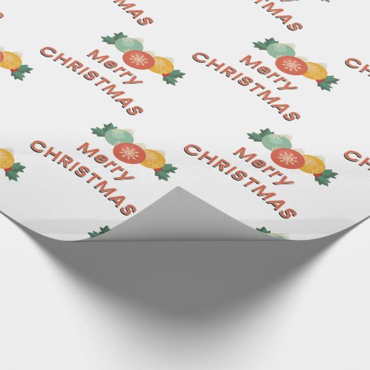 Prettige feestdagen Vrolijk kerstbollen Cadeaupapier (Hoek)