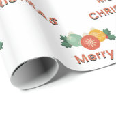 Prettige feestdagen Vrolijk kerstbollen Cadeaupapier (Rol Hoek)
