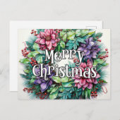 Prettige feestdagen Vrolijk kerstfeest Briefkaart (Voorkant / Achterkant)