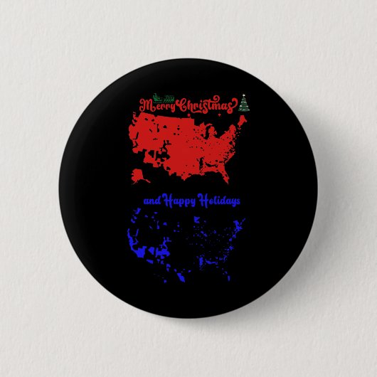 Prettige feestdagen Vrolijk kerstfeest en feesteli Ronde Button 5,7 Cm (Voorkant)