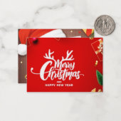 Prettige feestdagen Vrolijk kerstfeest en Notitiekaartje (Voorkant / Achterkant in situ)