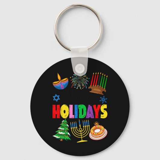 Prettige feestdagen Vrolijk kerstfeest Happy Hanuk Sleutelhanger (Voorkant)
