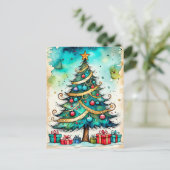 Prettige feestdagen - Vrolijk kerstfeest, iedereen Briefkaart (Staand voorkant)