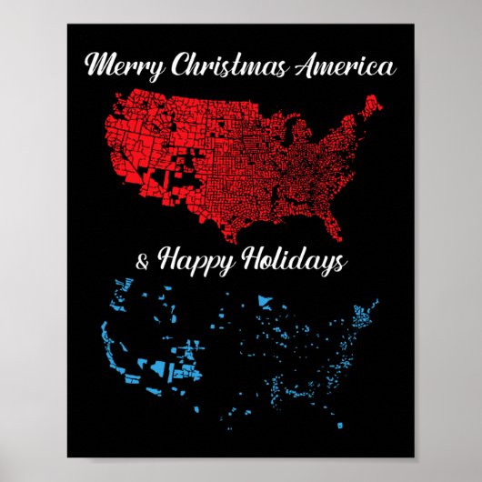 Prettige feestdagen Vrolijk kerstfeest in Amerika Poster (Voorkant)