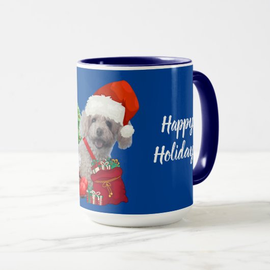 Prettige feestdagen Vrolijk kerstfeest? Poedel Mok (Voorkant rechts)