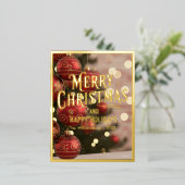 Prettige feestdagen Vrolijk kerstfeest, rode Ornam (Staand Voorkant)