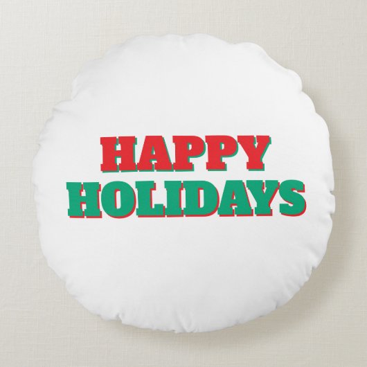 Prettige feestdagen Vrolijk kerstfeest Rond Kussen (Voorkant)