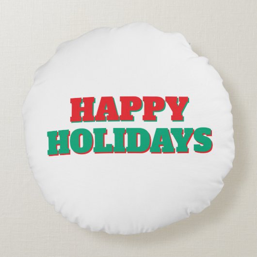 Prettige feestdagen Vrolijk kerstfeest Rond Kussen (Achterkant)