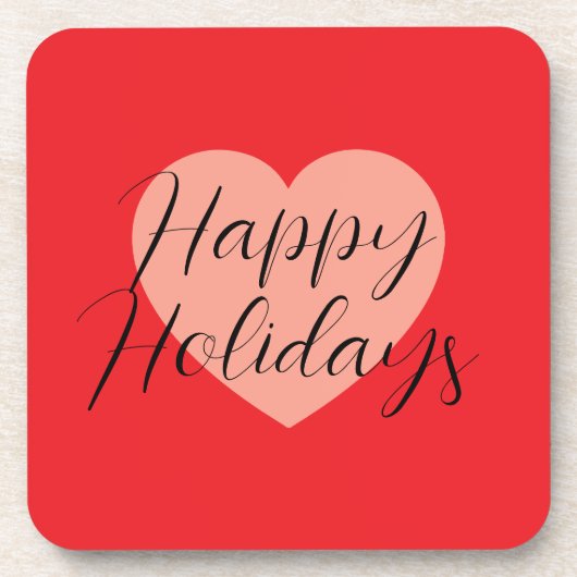 Prettige feestdagen Vrolijk Kerstfeest Tijd Hart Bier Onderzetter (Voorkant)