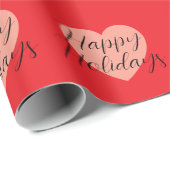 Prettige feestdagen Vrolijk Kerstfeest Tijd Hart Cadeaupapier (Rol Hoek)