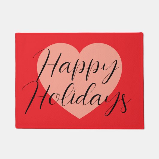 Prettige feestdagen Vrolijk Kerstfeest Tijd Hart Deurmat (Voorkant)