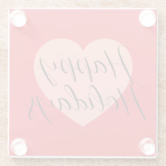 Prettige feestdagen Vrolijk Kerstfeest Tijd Hart Glazen Onderzetter (Achterkant)