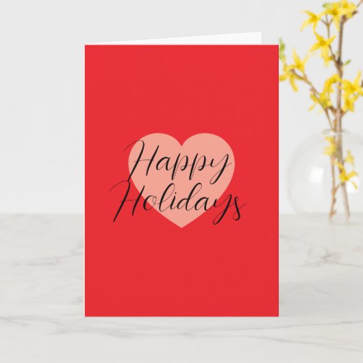 Prettige feestdagen Vrolijk Kerstfeest Tijd Hart Kaart (Gele Bloem)