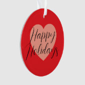 Prettige feestdagen Vrolijk Kerstfeest Tijd Hart Ornament (voorkant)