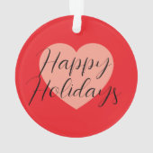 Prettige feestdagen Vrolijk Kerstfeest Tijd Hart Ornament (achterkant)