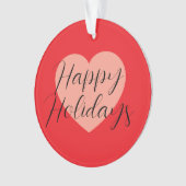 Prettige feestdagen Vrolijk Kerstfeest Tijd Hart Ornament (voorkant)