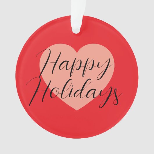 Prettige feestdagen Vrolijk Kerstfeest Tijd Hart Ornament (voorkant)