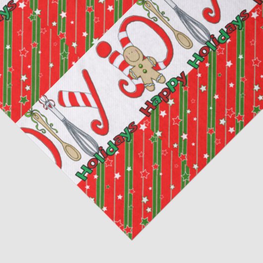 Prettige feestdagen Vrolijk kerstpapier Tissuepapier (Detail)