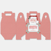 Prettige feestdagen Vrolijk | Retro roze en rode k Bedankdoosjes (Ongevouwen)