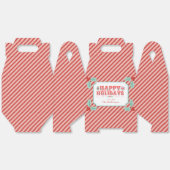 Prettige feestdagen Vrolijk | Retro roze en rood Bedankdoosjes (Ongevouwen)