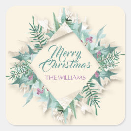 Prettige feestdagen Vrolijke buik Kerstmis Vierkante Sticker