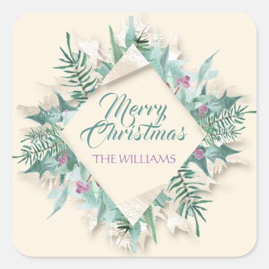 Prettige feestdagen Vrolijke buik Kerstmis Vierkante Sticker (Voorkant)