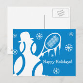 Prettige feestdagen Vrolijke kerst tennis sneeuwma (Voorkant / Achterkant)