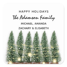 Prettige feestdagen Vrolijke Kerstboom Naam Wit