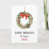 Prettige feestdagen Vrolijke Kerstkrans Gevouwen K (Voorkant)