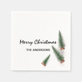 Prettige feestdagen Vrolijke Kerstmis witte groene Servet