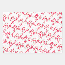 Prettige feestdagen Vrolijke Kerstvreugde aan de W Inpakpapier Vel