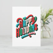 Prettige feestdagen Vrolijke kleurrijke typografie Feestdagenkaart (Staand voorkant)