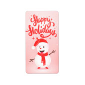 prettige feestdagen "Vrolijke sneeuwman kerst" Etiket (Voorkant)