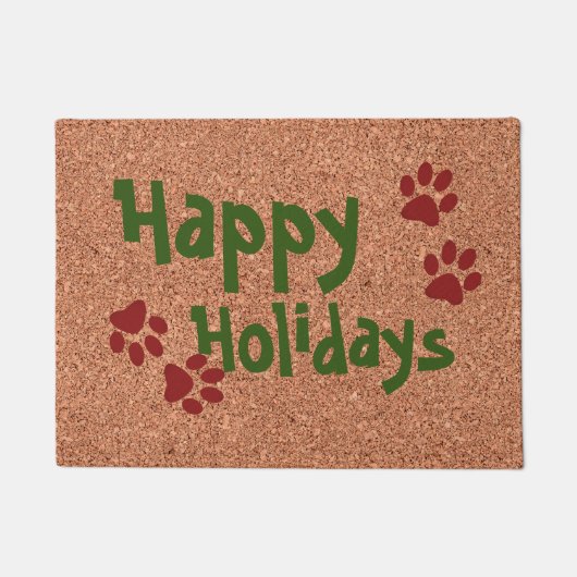 prettige feestdagen w Paws Deurmat (Voorkant)