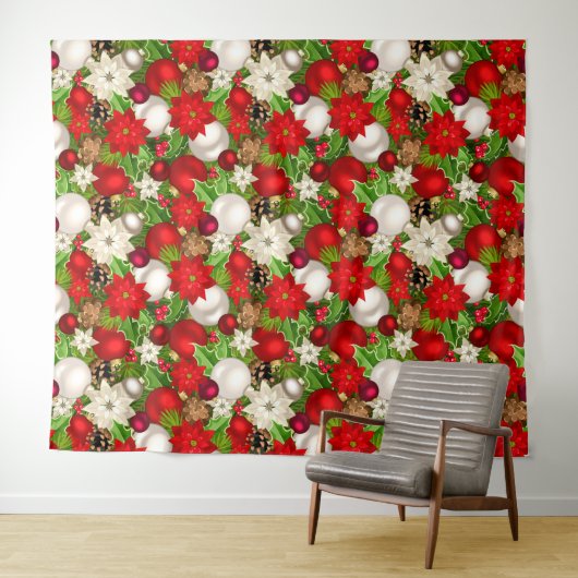 prettige feestdagen wandkleed (In Situ (horizontaal))