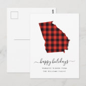 prettige feestdagen | Warm Wishes Georgia Briefkaart (Voorkant / Achterkant)