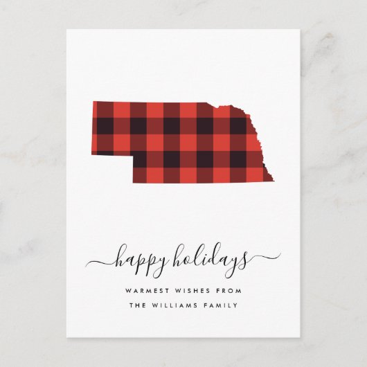 prettige feestdagen | Warm Wishes Nebraska Briefkaart (Voorkant)