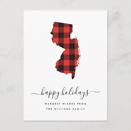 prettige feestdagen | Warm Wishes New Jersey Briefkaart (Voorkant)