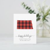 prettige feestdagen | Warm Wishes North Dakota Briefkaart (Staand voorkant)