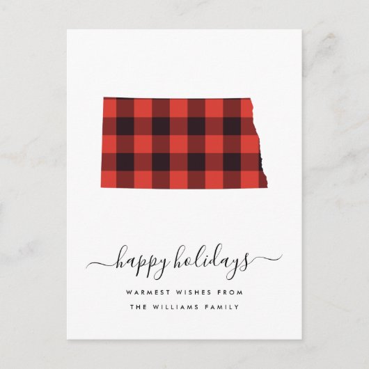 prettige feestdagen | Warm Wishes North Dakota Briefkaart (Voorkant)