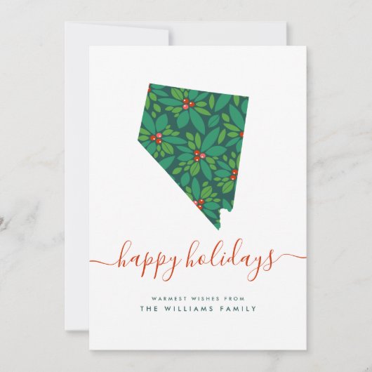 prettige feestdagen Warm Wishes uit Nevada (Voorkant)